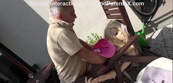  Senile Grandpa Creampies a Sex Doll